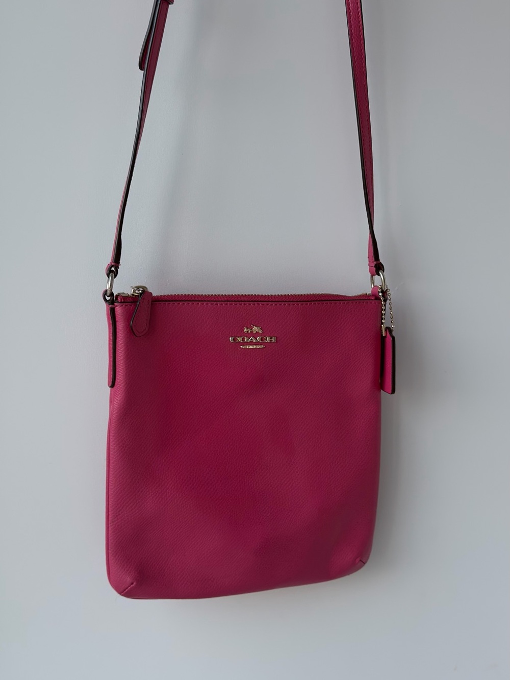 Coach Small Pebbled Leather Crossbody - Hot Pink